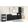 Set mobile baie 4 piese Stejar Negru Lemn prelucrat