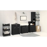Set mobile baie 4 piese Stejar Negru Lemn prelucrat