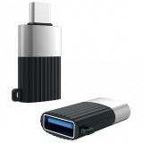 Adaptor OTG USB la USB Type-C XO Design NB149-F, Negru