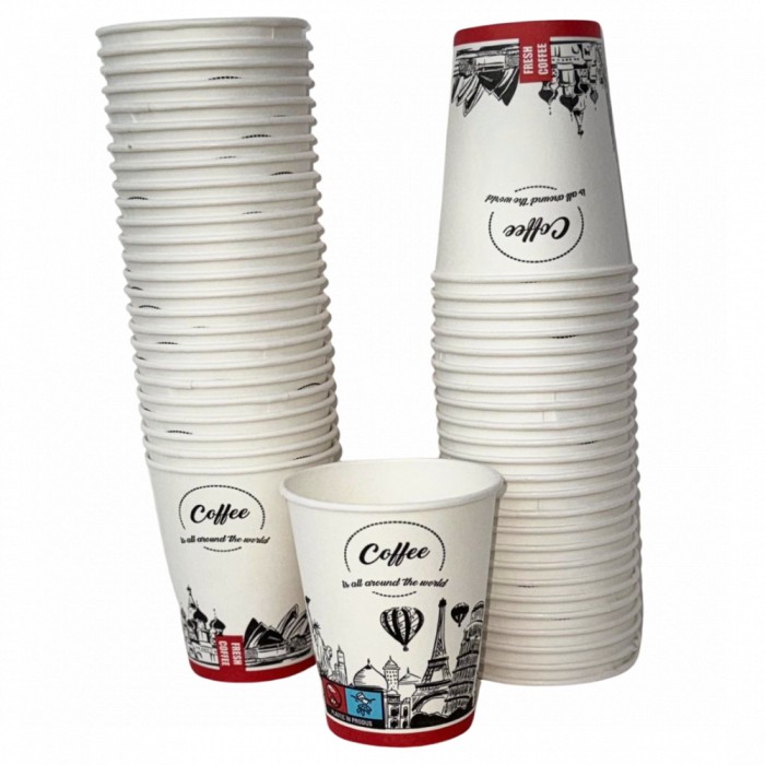 Pahare din carton pentru cafea, 8 oz, set 50 buc