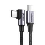 Cablu &icirc;nclinat Ugreen USB Tip C - USB Tip C Putere De Livrare 60 W 20 V 3 A 2 M Cablu Negru-gri (US255 50125)