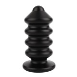 Plug anal MR. STEEL Ass Blaster Medium, &icirc;n formă de șurub, diametru 5 cm, lungime 10.8 cm (mediu), negru