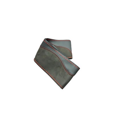 Husa volan cu ac si ata imitatie piele si alcantara marime M negru cusatura rosie Cod: WK-1011 foto