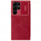 Cumpara ieftin Husa pentru Samsung Galaxy S23 Ultra, Nillkin QIN Leather Pro Case, Red