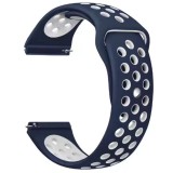 Cumpara ieftin Curea silicon compatibila Pebble Time Steel, telescoape Quick Release, 22mm, Albastru/Alb, Very Dream