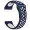 Curea silicon compatibila Huawei Watch GT, telescoape Quick Release, 22mm, Albastru/Alb