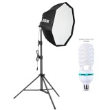 Cumpara ieftin Kit Studio Profesional: Softbox Parabolic, Bec 150W 5500K, Stativ Aluminiu 200 cm, Soclu E27, Iluminat Continuu Foto-Video