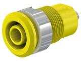 Soclu Banană 4mm 24A 1kV Galben Nickel-Alamă
