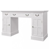 Cumpara ieftin Birou dublu cu piedestal, 140 x 48 x 80 cm, alb