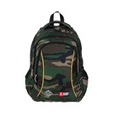 Ghiozdan pentru clasele I-IV cu 3 compartimente, kaki camuflaj,39x25x13 cm, St.Majewski