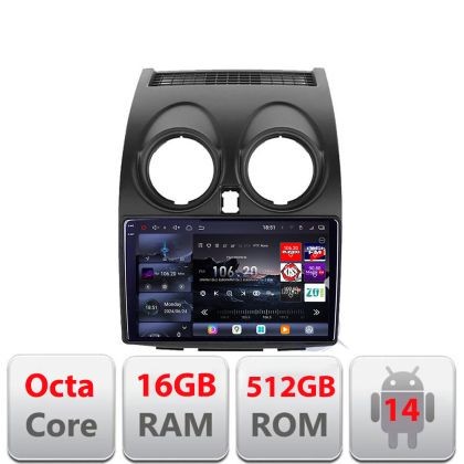 Navigatie Nissan Qashqai 2007-2013 Edotec Kit-499 8 core QLED 2K 16+512 360 Android Waze USB Navigatie Internet Youtube Radio CarStore Technology