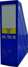 Suport vertical pentru dosare Kejea, plastic rezistent, 75mm - albastru foto