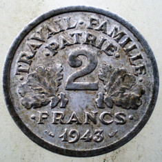 1.117 FRANTA VICHY WWII 2 FRANCS FRANCI 1943