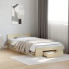 VidaXL Cadru de pat cu sertar stejar sonoma 90x200 cm lemn prelucrat 3280799