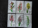 Serie timbre flora flori orhidee plante Germania DDR stampilate, Stampilat