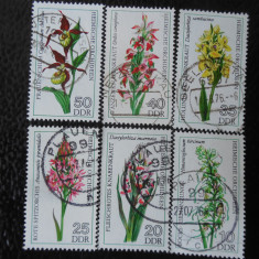 Serie timbre flora flori orhidee plante Germania DDR stampilate