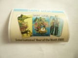 Bloc Saint Lucia 1985 - Anul International al Tinerilor, Nestampilat