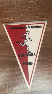 D9 120 - fanion - sport - atletism - Dinamoviada de atletism - Timisoara - 1989 foto