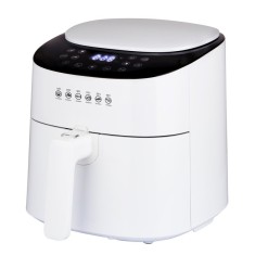 Friteuza Airfryer cu aer cald Rosberg Premium, 40-220 C, 1300 W, 4.2 L, uscare fructe, digital, 8 programe, Alb