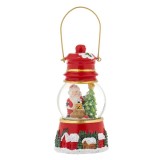 Glob Lichid Crăciun, Felinar, Figurina Moș Crăciun, Brad și Cadouri, Roșu, 7x14cm, Oem