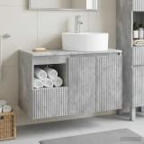 Cumpara ieftin Set dulap baie 2 buc. Gri Beton 79,5 x 44,5 x 82 cm
