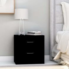 vidaXL Noptiere, 2 buc., negru, 40x30x40 cm, lemn prelucrat 801038