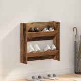 vidaXL Dulapuri pentru pantofi de perete Lemn vechi 60 x 18 x 60 cm