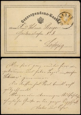 Austria - Old postcard postal stationery Carlsbad to Leipzig Germany DB.011 foto