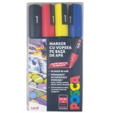 Cumpara ieftin Marker UNI PC-5M Posca 18-25 mm,varf mediu,set 4 culori