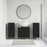 Cumpara ieftin Set de cabinet pentru baie cu 3 piese BREDA 3 buc. Negru