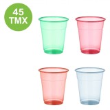 Set Pahare Unică Folosință, Multicolor, Capacitate 300ml, 45 Bucăți, Plastic, Oem