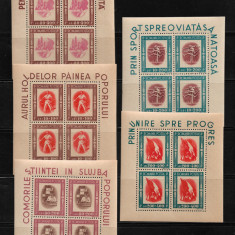 ROMANIA 1946 - TINERETUL PROGRESIST, BLOCURI, MNH - LP. 197a