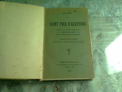 SAINT YVES D&amp;#039;ALVEYDRE - BARLET (CARTE IN LIMBA FRANCEZA) foto