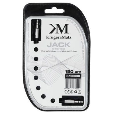 CABLU STEREO 3.5 TATA - TATA 1.5M BLISTER KRUGER&amp;amp;MATZ foto