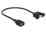 Cablu USB 2.0 DELOCK 85105, USB A aurit 0,25m negru, soclu ambele părți