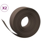 Cumpara ieftin Borduri de gradina, 2 buc, maro, 10 m 20 cm, polietilena