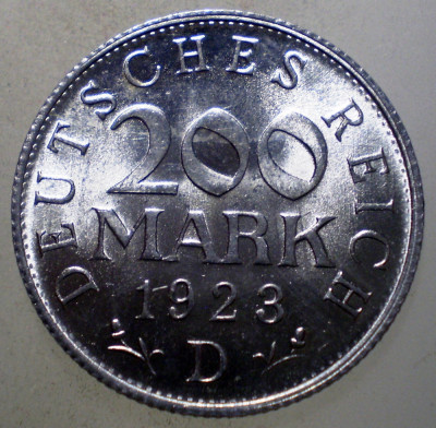 7.734 GERMANIA WEIMAR 200 MARK 1923 D AUNC foto