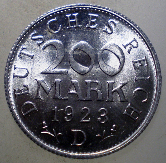 7.734 GERMANIA WEIMAR 200 MARK 1923 D AUNC