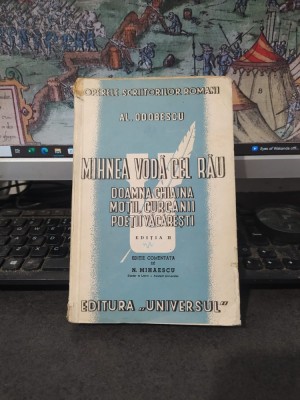 Al. Odobescu, Mihnea Vodă cel Rău, Doamna Chiajna, Moții, Curcanii, Poeți Văcărești, exemplar cenzurat cu tuș, ediția 2, Universul București 1943, 120 foto