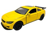 Macheta BMW M3 galben scara 1/43 cu lumini, sunet, resort