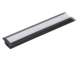 Profil Aluminiu &Icirc;ncastrat Negru 1m pentru Module LED