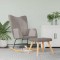 vidaXL Scaun balansoar cu taburet, gri taupe, textil
