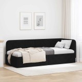 vidaXL Cadru de pat colțar cu headboard Negru 80 x 200 cm țesătură 42016481