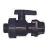 Robinet din plastic cu bila, pentru teava picurare, negru, Nr-5402, FI+FE, 1&quot; x 3/4&quot;
