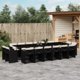 Cumpara ieftin Gossi set mobilier de gradina cu perne, 17 piese, negru, poliratan