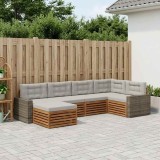 vidaXL Set de canapele de exterior 6 pcs Natural și gri deschis 3383579