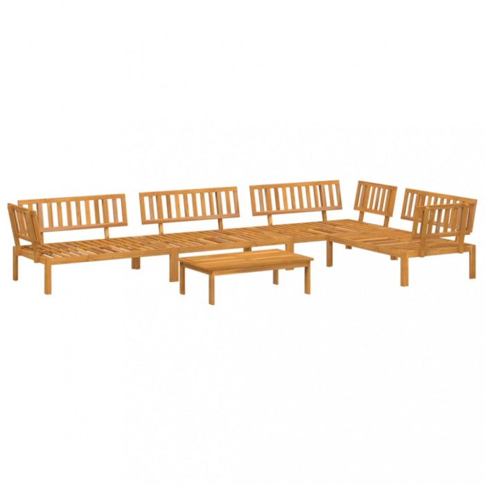 Set canapea gradina din paleti, 5 piese, lemn masiv de acacia