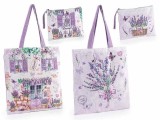 Cumpara ieftin Set 2 sacose cumparaturi cu portmoneu textil multicolor Lavanda 38 x 68 H