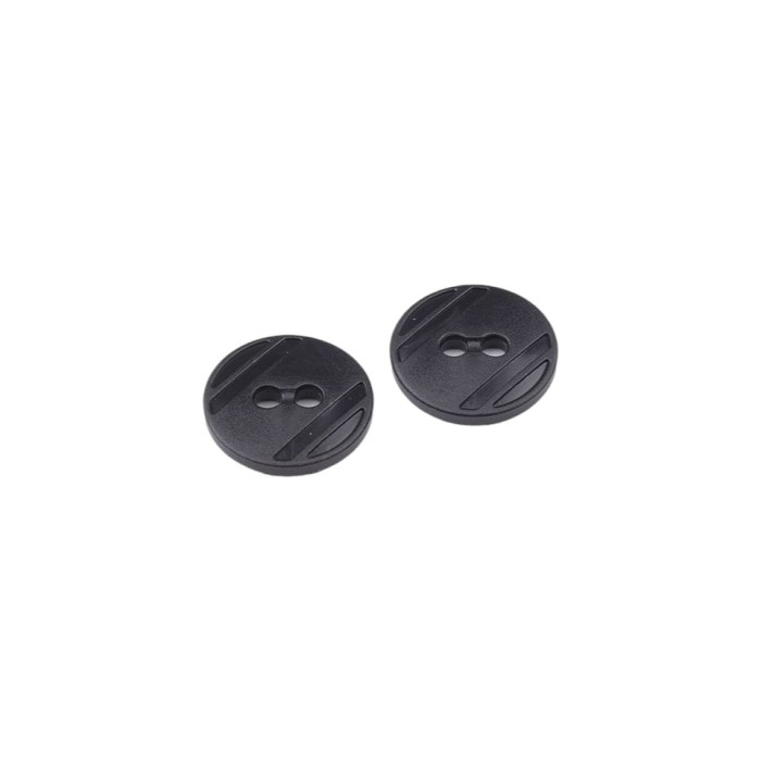 Set 25 nasturi plastic cu 2 gauri, Crisalida, diametru 15.2 mm, marimea 24&quot;, Negri