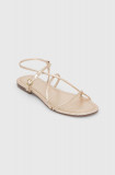 Answear Lab sandale de piele femei, culoarea auriu